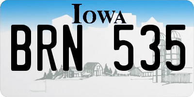 IA license plate BRN535