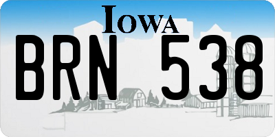 IA license plate BRN538