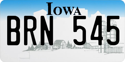 IA license plate BRN545