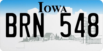 IA license plate BRN548