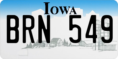 IA license plate BRN549