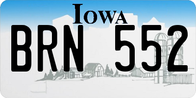 IA license plate BRN552