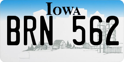 IA license plate BRN562