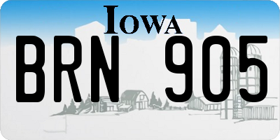 IA license plate BRN905