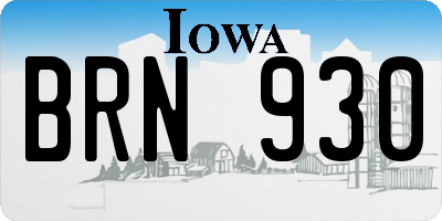 IA license plate BRN930