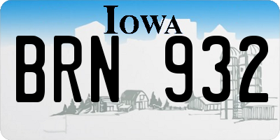 IA license plate BRN932