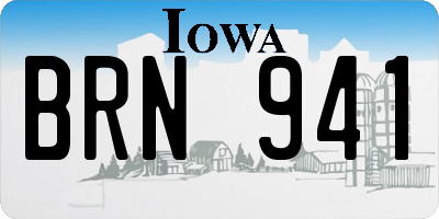 IA license plate BRN941