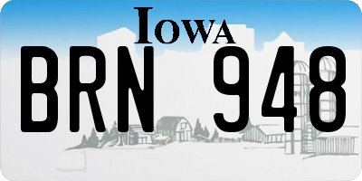 IA license plate BRN948