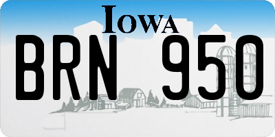 IA license plate BRN950