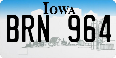 IA license plate BRN964