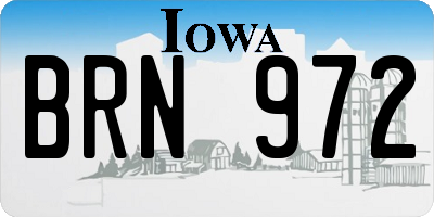 IA license plate BRN972