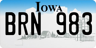 IA license plate BRN983