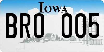 IA license plate BRO005
