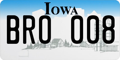 IA license plate BRO008