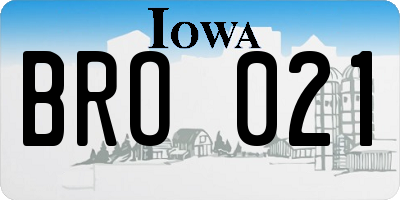 IA license plate BRO021