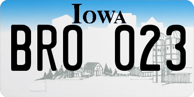 IA license plate BRO023