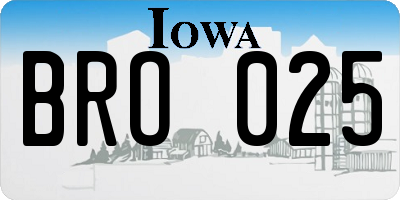 IA license plate BRO025