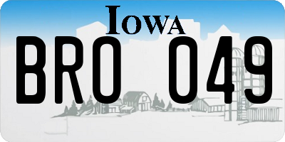 IA license plate BRO049