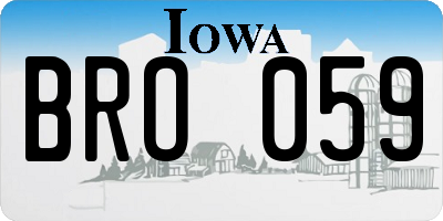 IA license plate BRO059