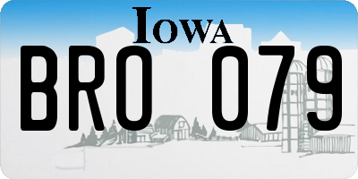 IA license plate BRO079