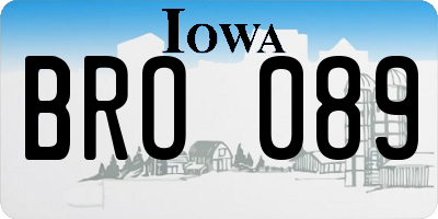 IA license plate BRO089