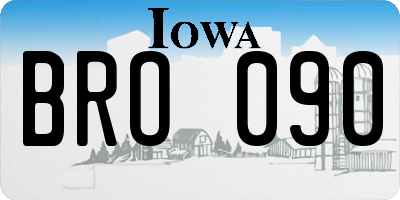 IA license plate BRO090