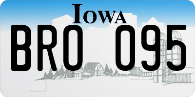 IA license plate BRO095