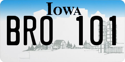 IA license plate BRO101