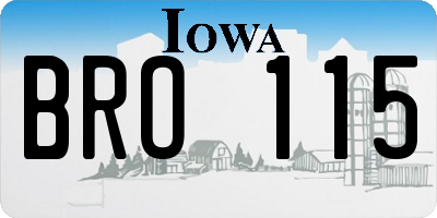 IA license plate BRO115