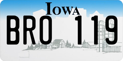IA license plate BRO119