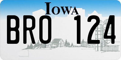 IA license plate BRO124