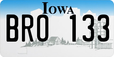 IA license plate BRO133