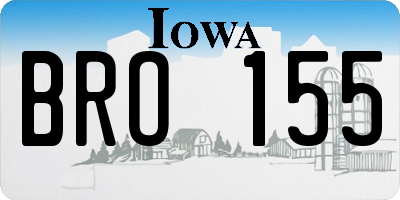 IA license plate BRO155