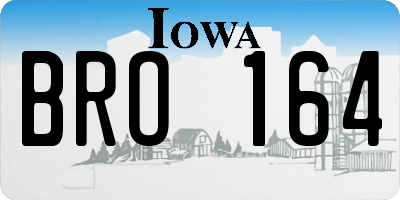 IA license plate BRO164