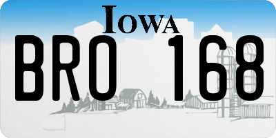 IA license plate BRO168