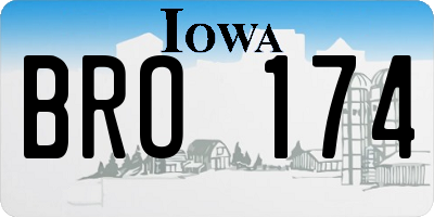 IA license plate BRO174