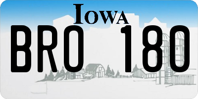 IA license plate BRO180