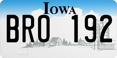 IA license plate BRO192