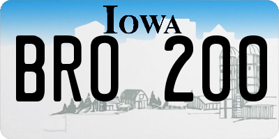 IA license plate BRO200