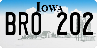 IA license plate BRO202