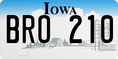 IA license plate BRO210