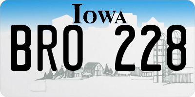 IA license plate BRO228
