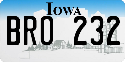 IA license plate BRO232