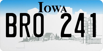 IA license plate BRO241