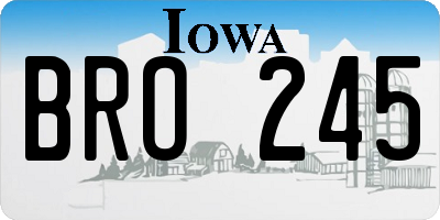 IA license plate BRO245