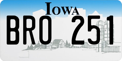 IA license plate BRO251