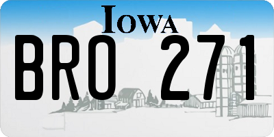 IA license plate BRO271