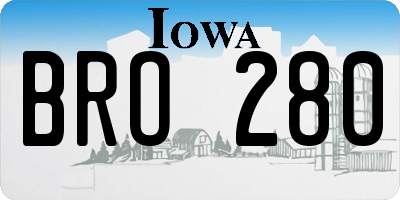 IA license plate BRO280