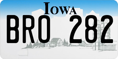 IA license plate BRO282