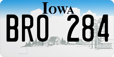 IA license plate BRO284